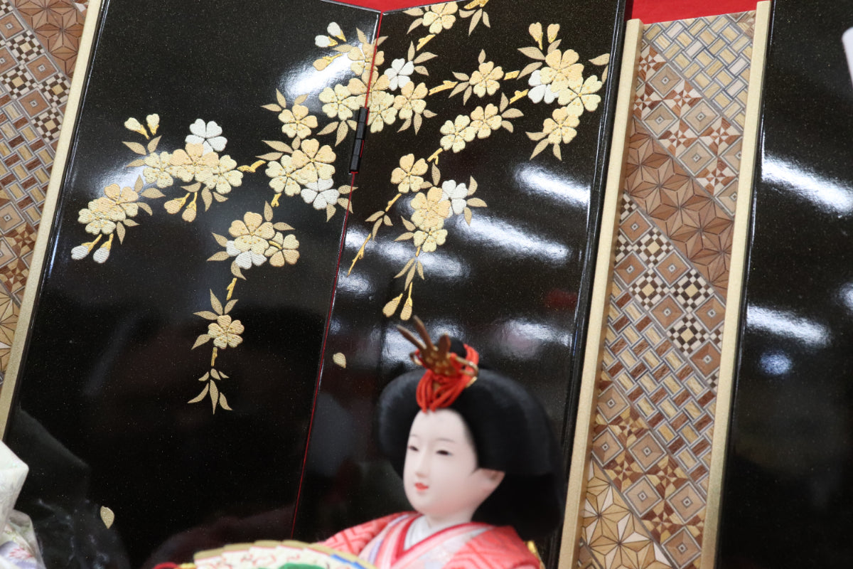 親王飾り雛人形セット(60cmx31cmx40cm)