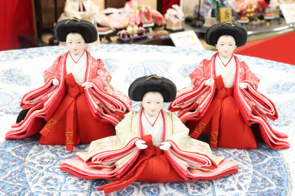 収納五人飾り雛人形セット(60cmx58cmx68cm)
