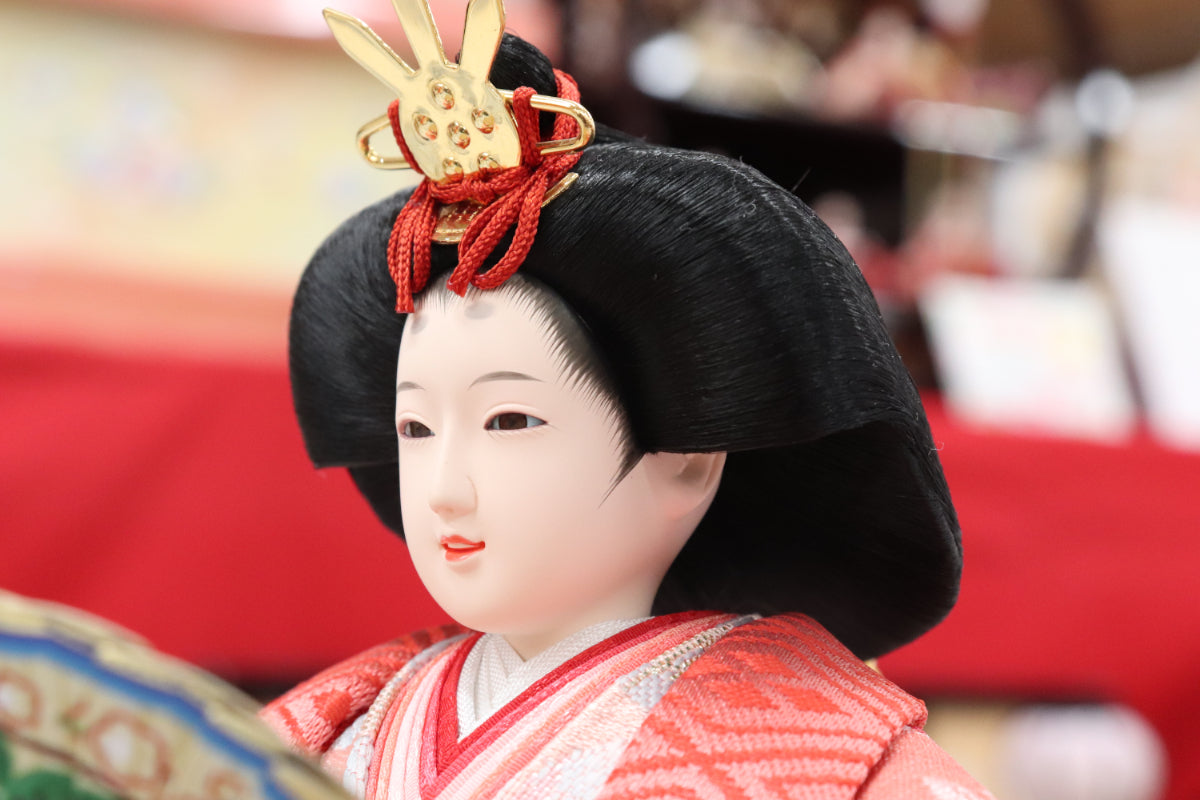収納五人飾り雛人形セット(60cmx58cmx68cm)