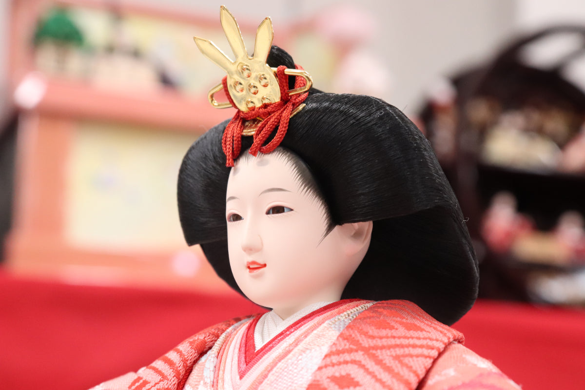 収納五人飾り雛人形セット(60cmx58cmx68cm)
