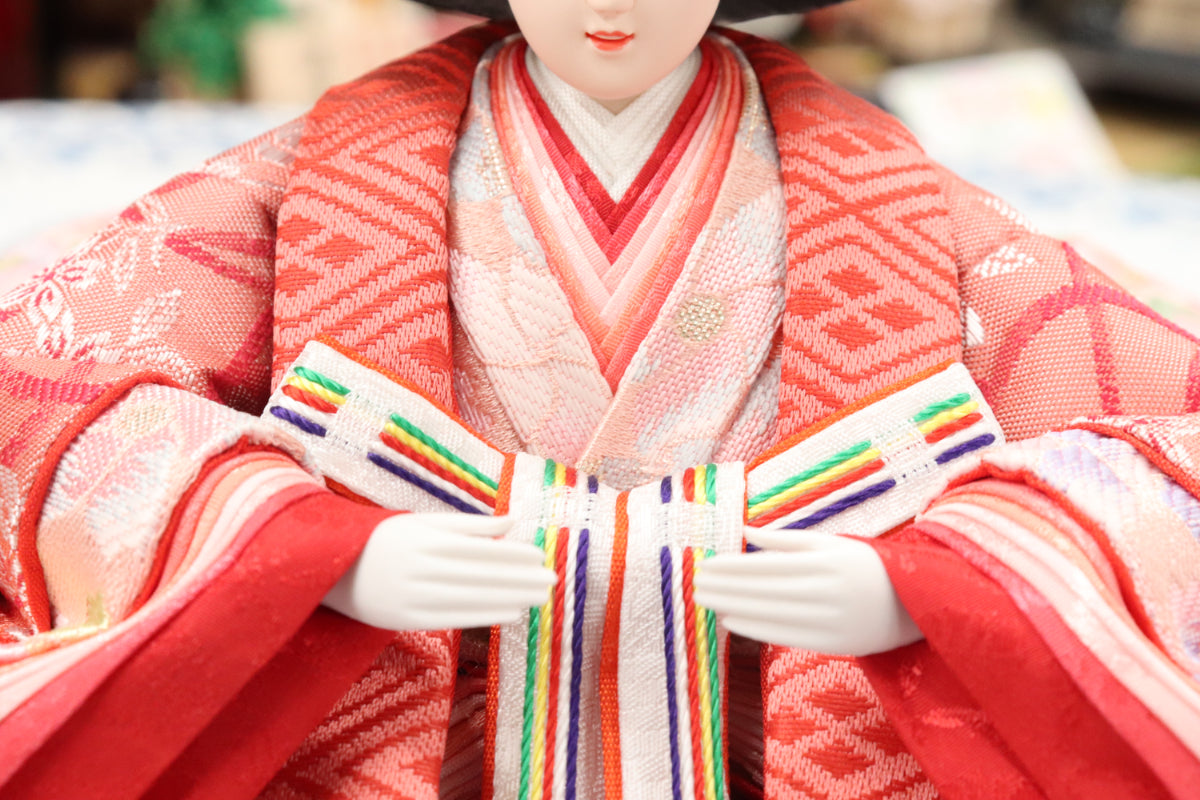 収納五人飾り雛人形セット(60cmx58cmx68cm)