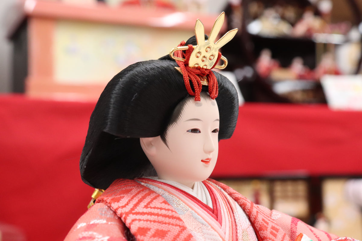 収納五人飾り雛人形セット(60cmx58cmx68cm)