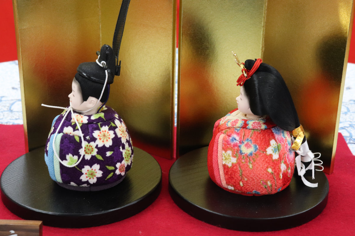 木目込み　親王飾り雛人形セット(33cmx24cmx18cm)