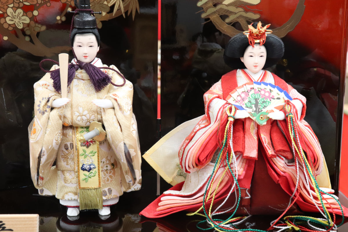 収納親王飾り雛人形セット(55cmx30cmx26cm)