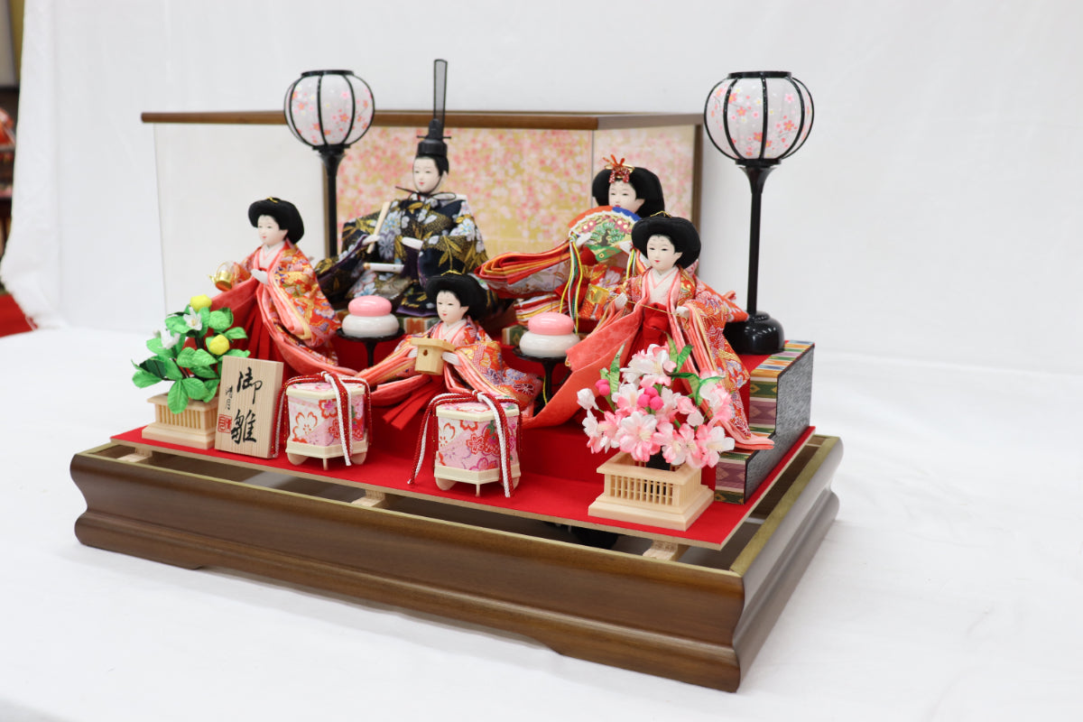 五人飾り雛人形アクリルケース (53cmx33cmx40cm)