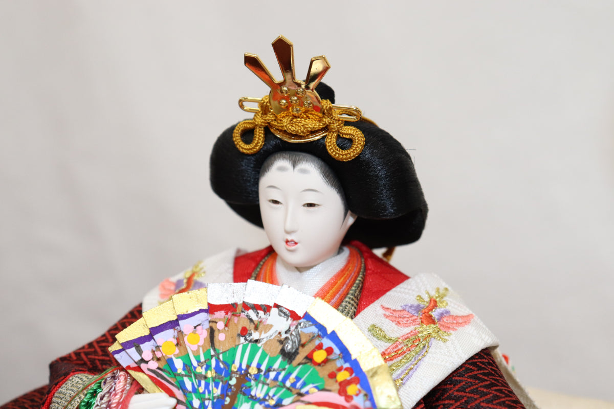十五人飾り雛人形ガラスケース(58cmx40cmx55cm)