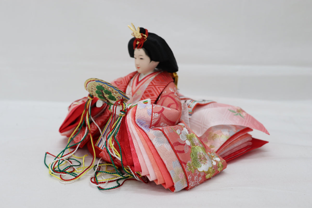 収納五人飾り雛人形セット(60cmx58cmx68cm)