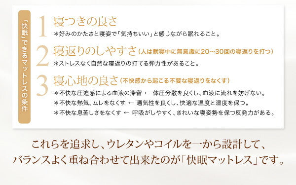 日本人技術者設計 快眠マットレス ホテルスタンダード ボンネルコイル EVA エヴァ