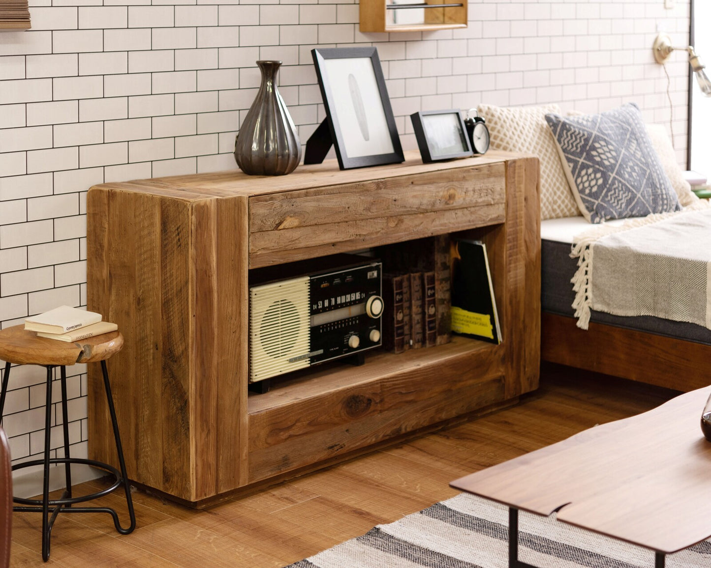 コンソール キャビネット 木製 収納棚 リビング収納 古材 ヴィンテージ コンソールテーブル サイドボード