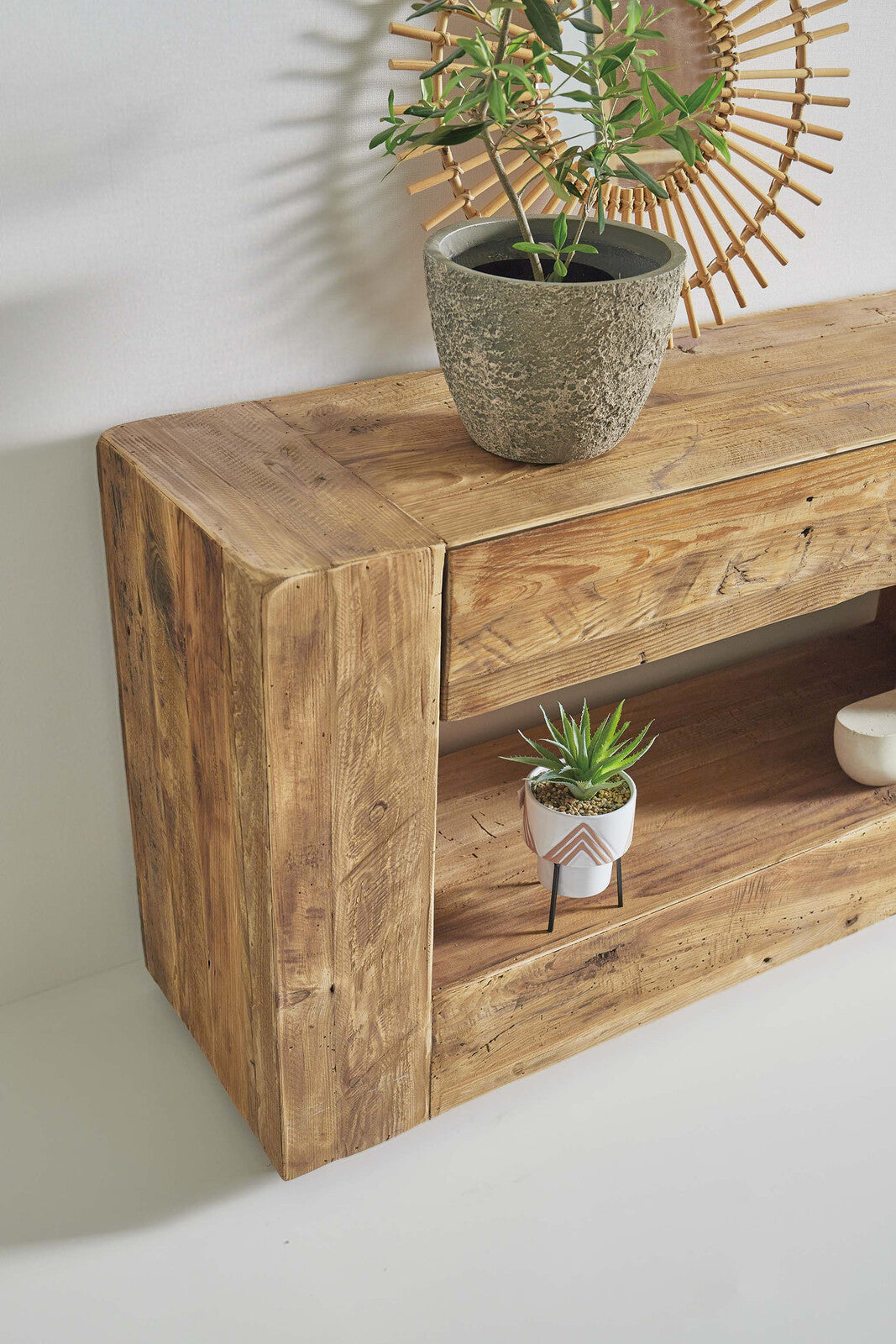 コンソール キャビネット 木製 収納棚 リビング収納 古材 ヴィンテージ コンソールテーブル サイドボード