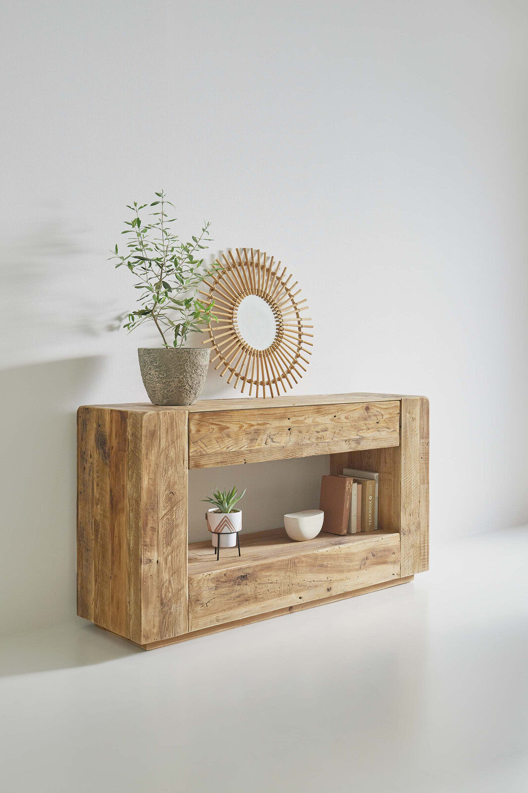 コンソール キャビネット 木製 収納棚 リビング収納 古材 ヴィンテージ コンソールテーブル サイドボード