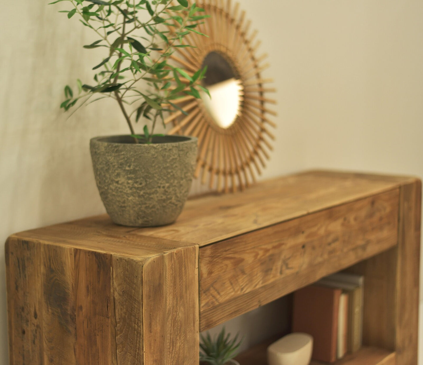 コンソール キャビネット 木製 収納棚 リビング収納 古材 ヴィンテージ コンソールテーブル サイドボード