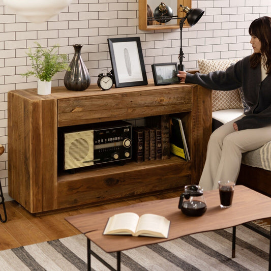 コンソール キャビネット 木製 収納棚 リビング収納 古材 ヴィンテージ コンソールテーブル サイドボード