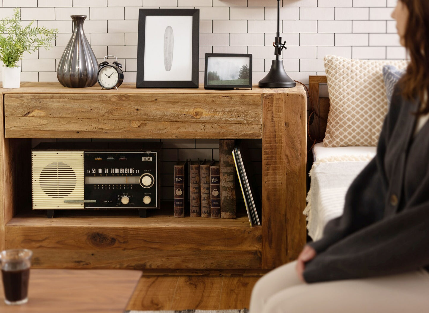 コンソール キャビネット 木製 収納棚 リビング収納 古材 ヴィンテージ コンソールテーブル サイドボード