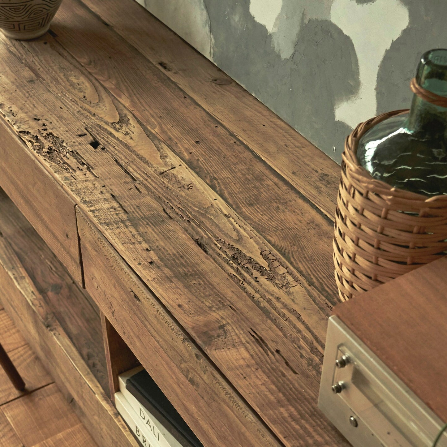 コンソール キャビネット 木製 収納棚 リビング収納 古材 ヴィンテージ コンソールテーブル サイドボード