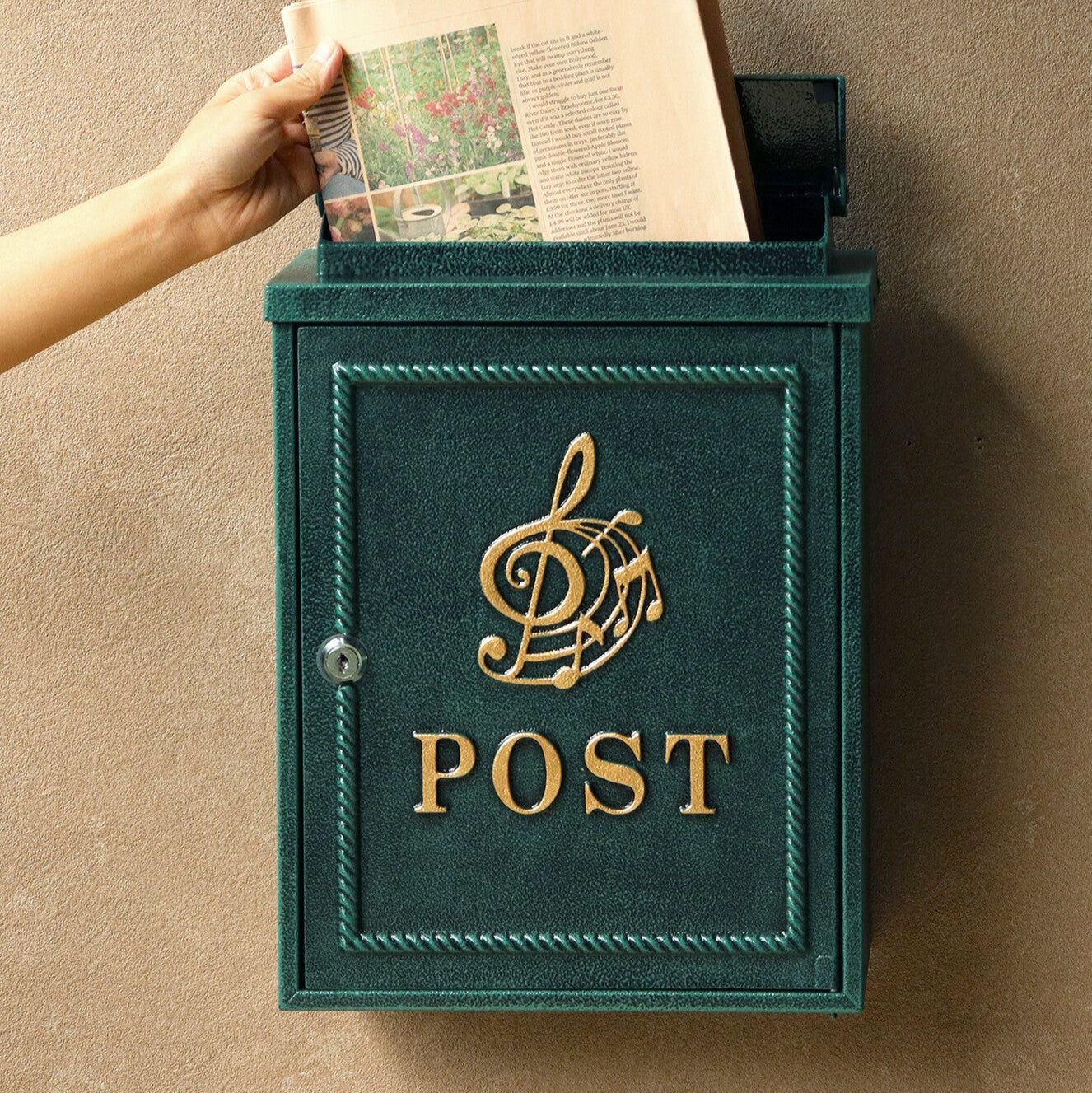 鋳物壁掛けポスト　Musical note-ミュージカルノート-　