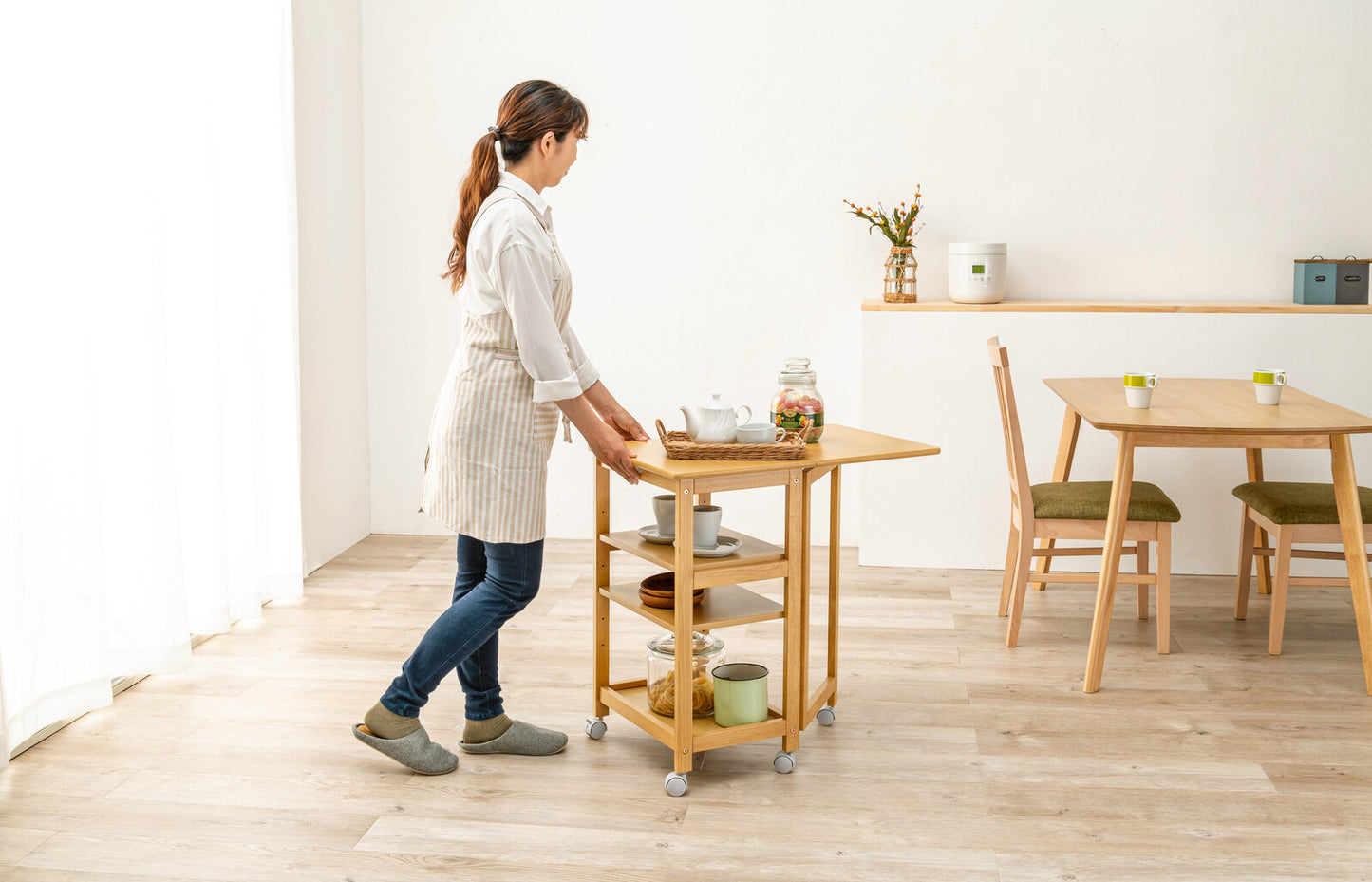 片バタキッチンワゴン 3段 4段