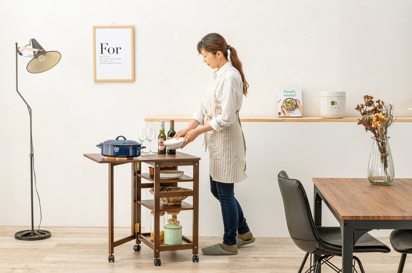 片バタキッチンワゴン 3段 4段