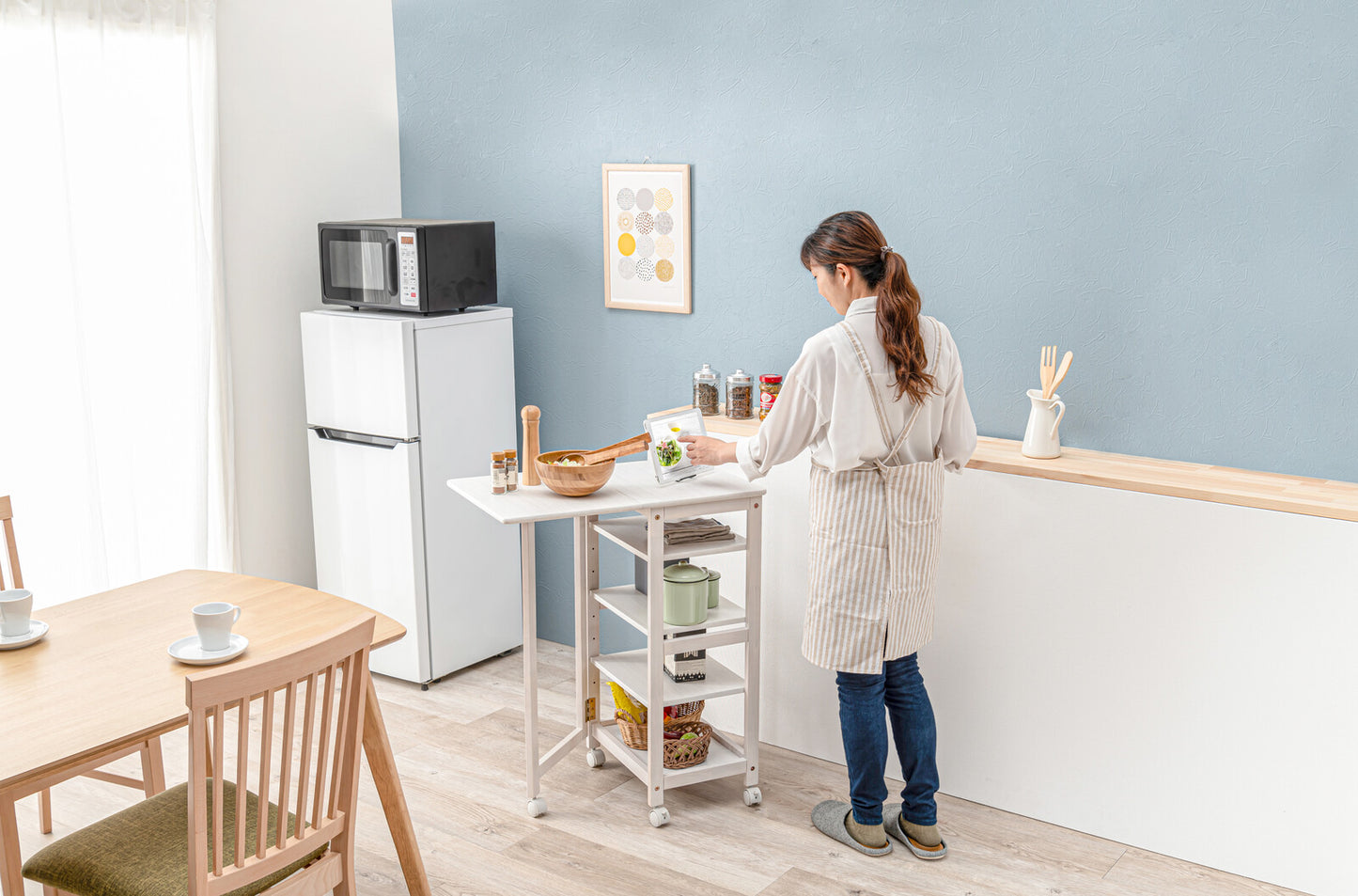 片バタキッチンワゴン 3段 4段