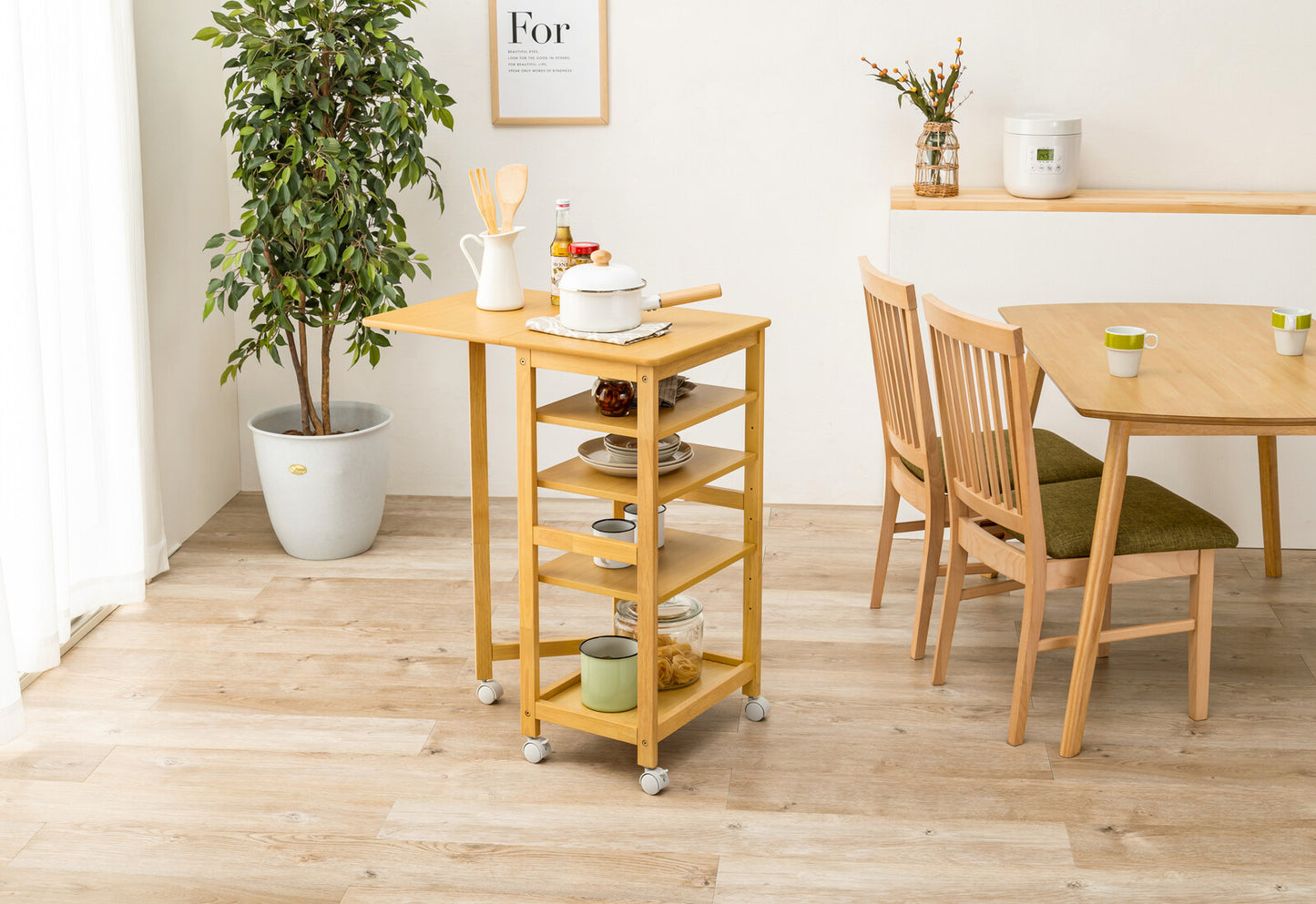 片バタキッチンワゴン 3段 4段