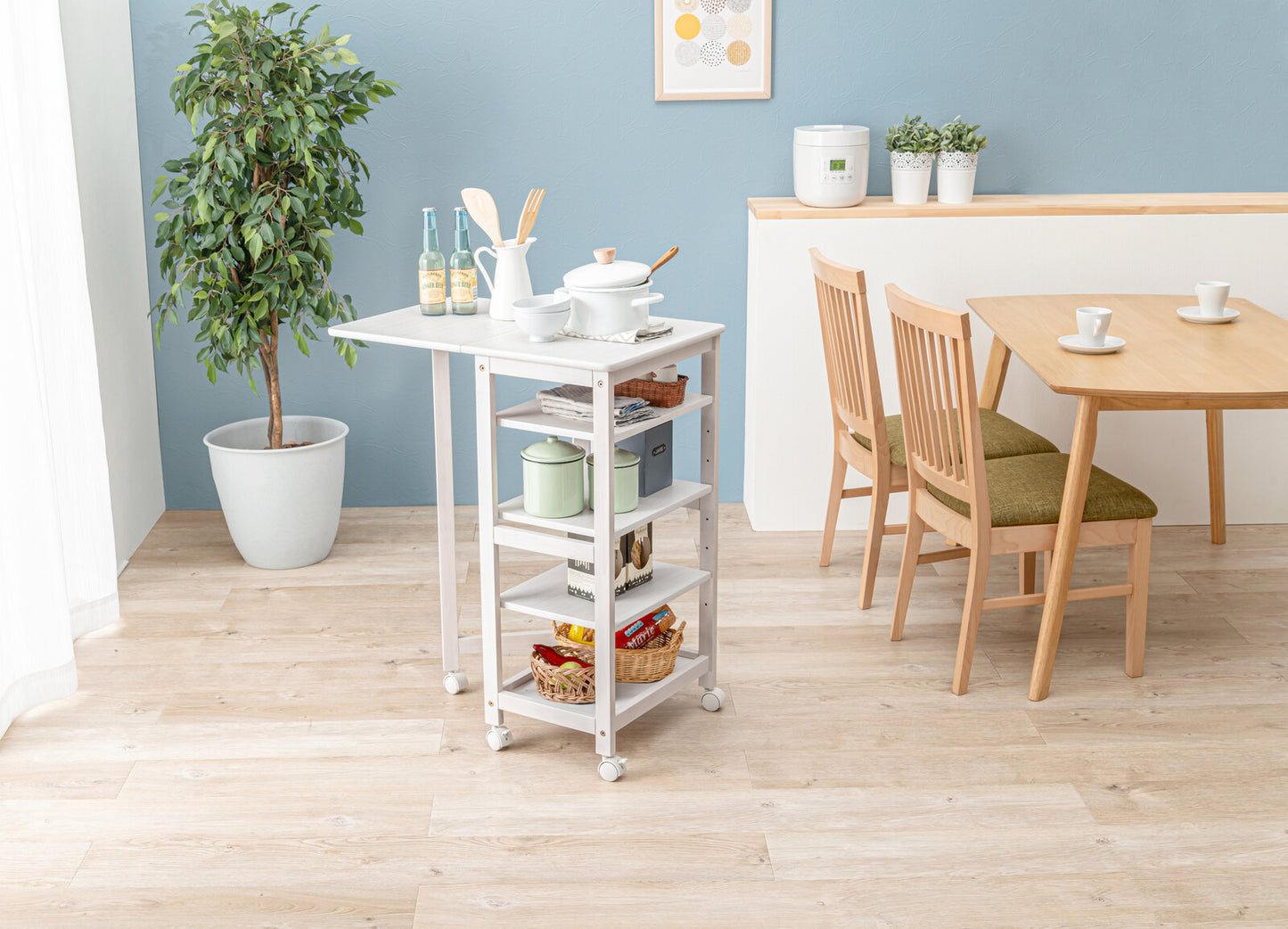 片バタキッチンワゴン 3段 4段