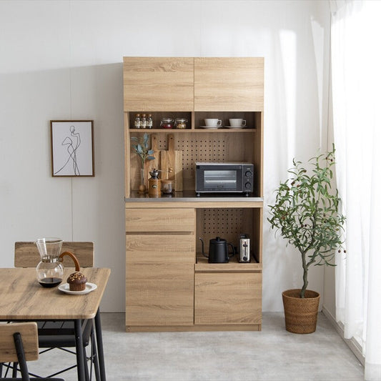 【幅90cm】Feliz ステンレス天板食器棚