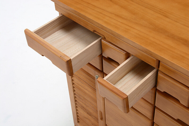 天然木鍵付き引き出しいっぱいFAX台 コンセント付き 76cm幅 96cm幅