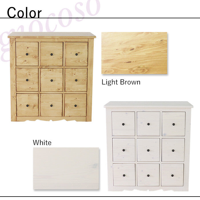 【giocoso】カントリー多引出しチェスト90