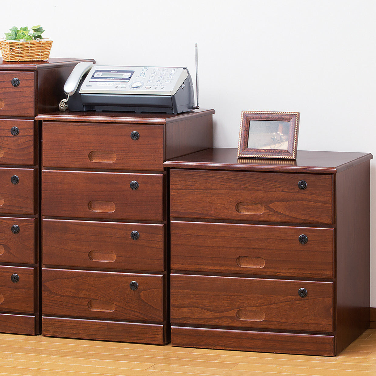 天然木全段鍵付きシークレットチェスト 3段 4段 5段