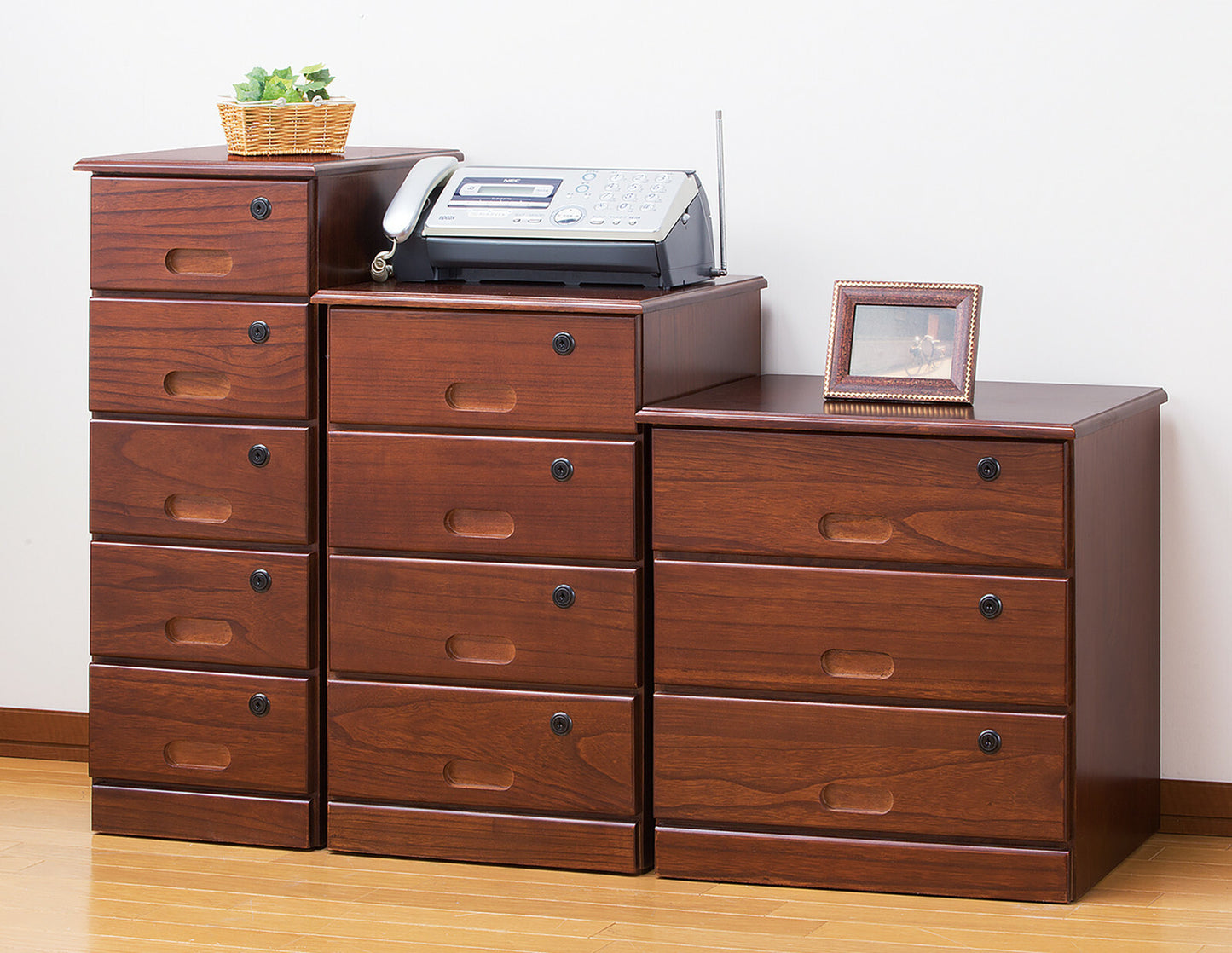 天然木全段鍵付きシークレットチェスト 3段 4段 5段