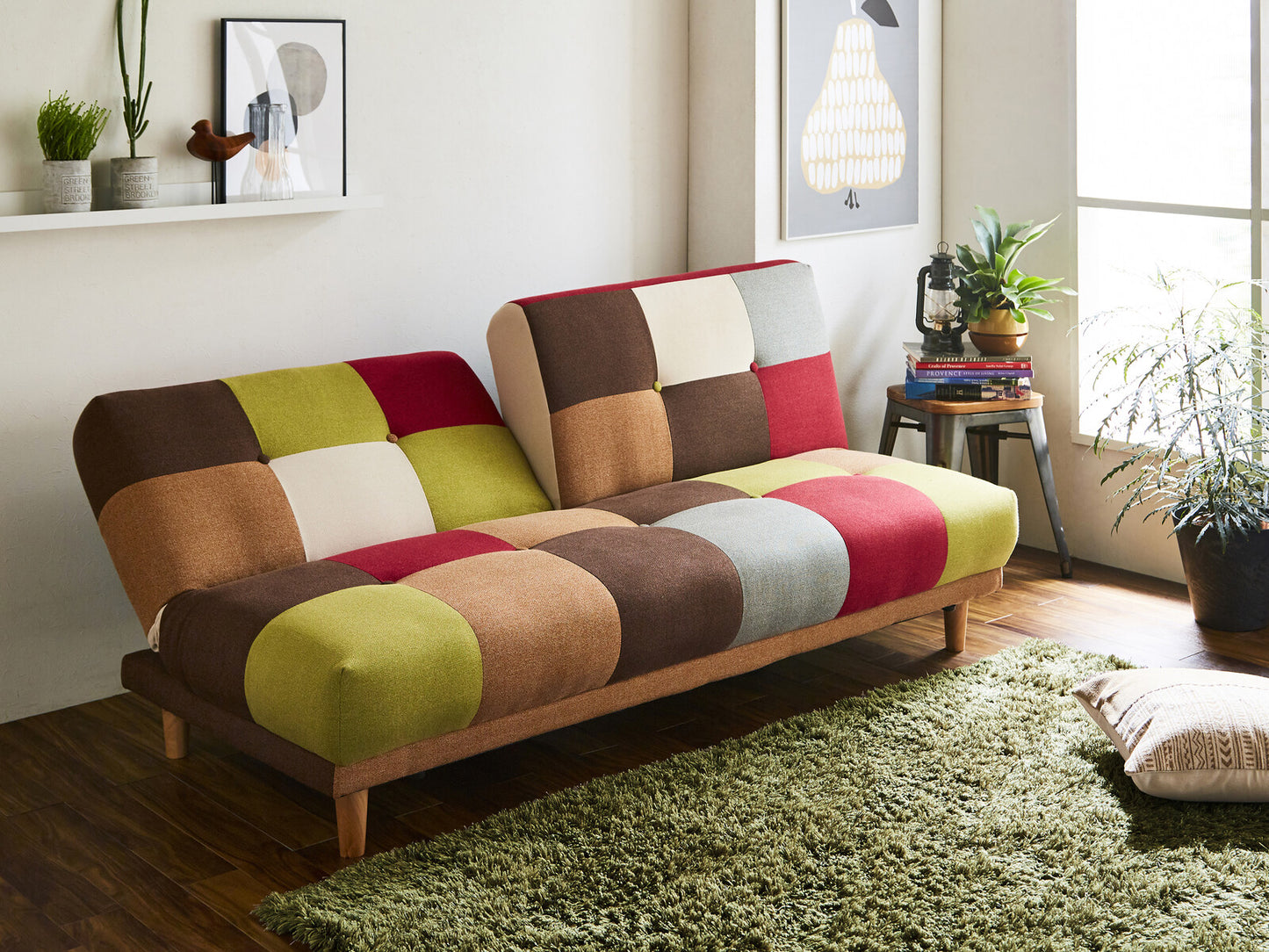 ソファベッド リクライニング セパレート カラフル