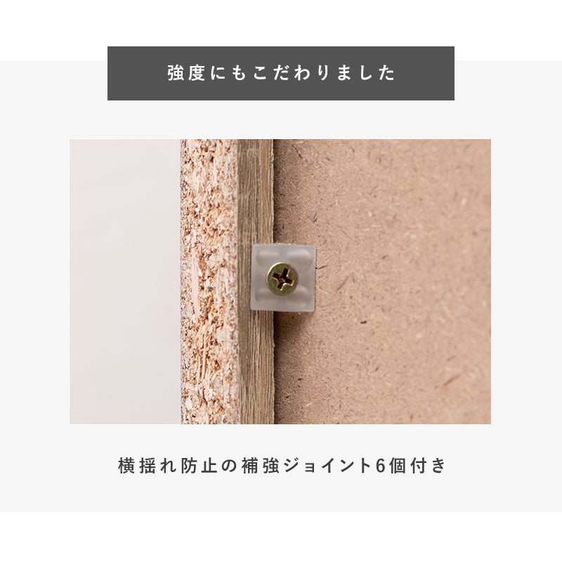 スリムワードローブの板を固定する横揺れ防止用の補強ジョイント。6個付属
