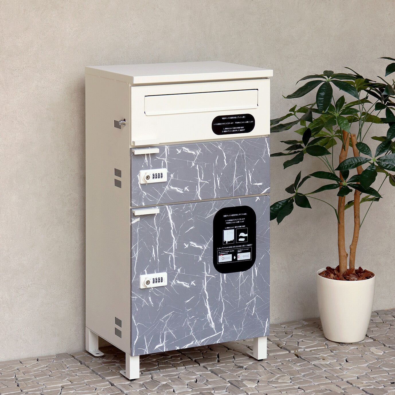 宅配ボックス付ポスト　Pietro-ピエトロ-　宅配2段タイプ