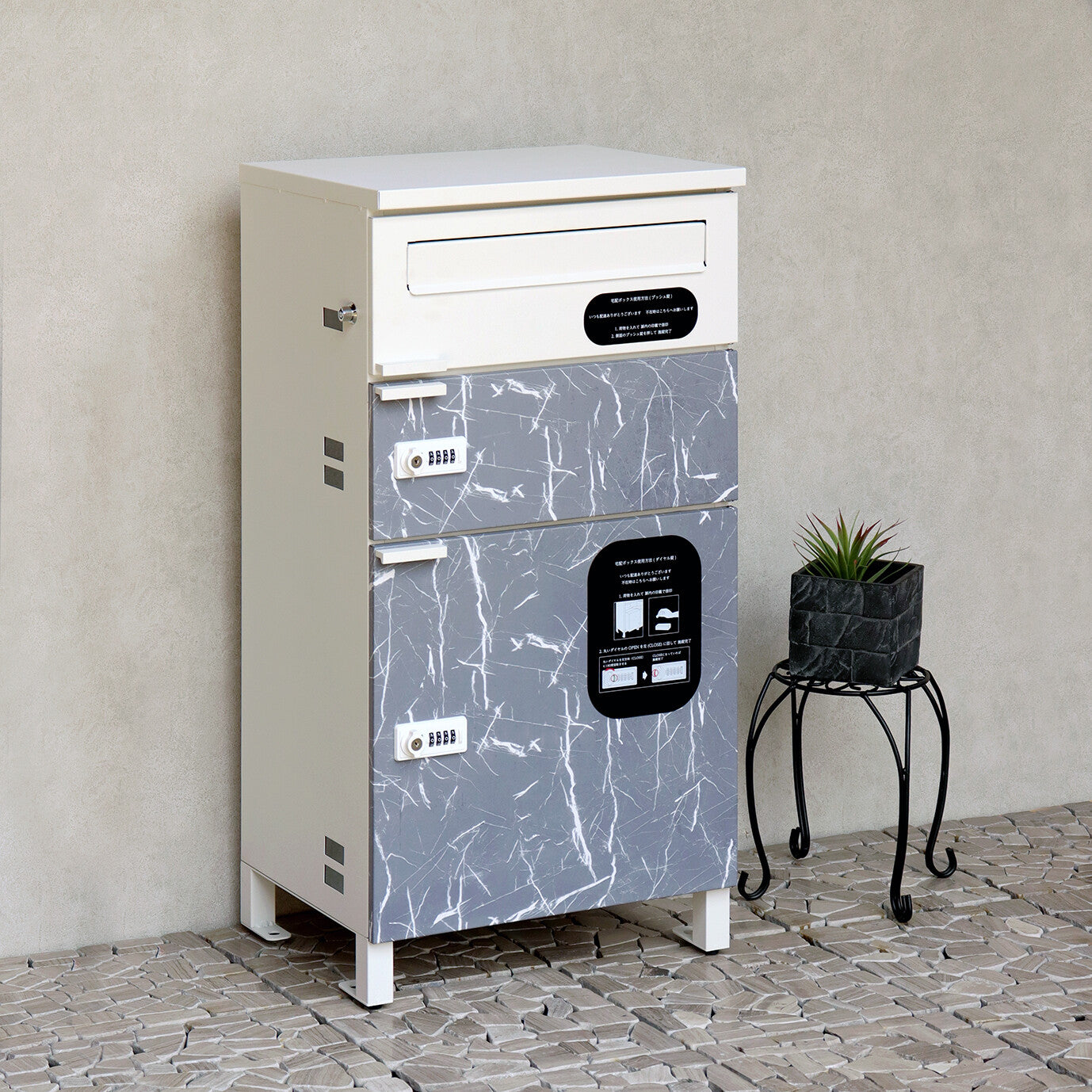 宅配ボックス付ポスト　Pietro-ピエトロ-　宅配2段タイプ