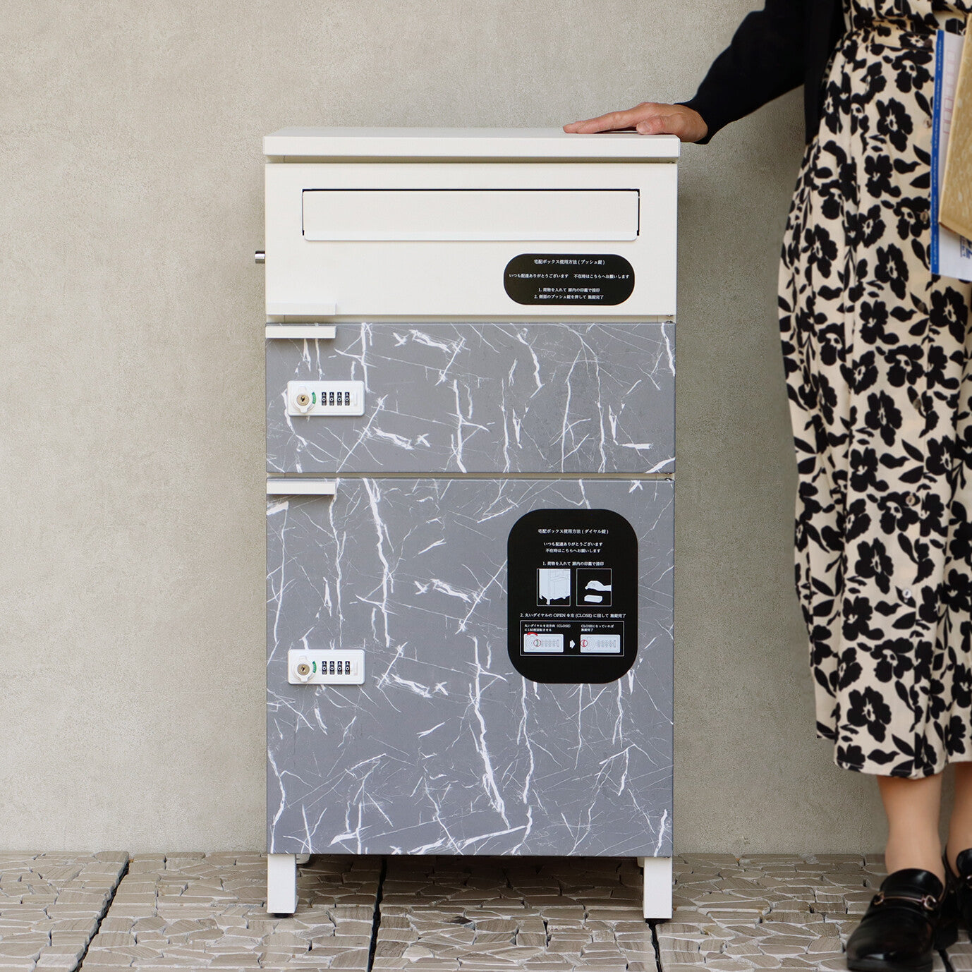 宅配ボックス付ポスト　Pietro-ピエトロ-　宅配2段タイプ