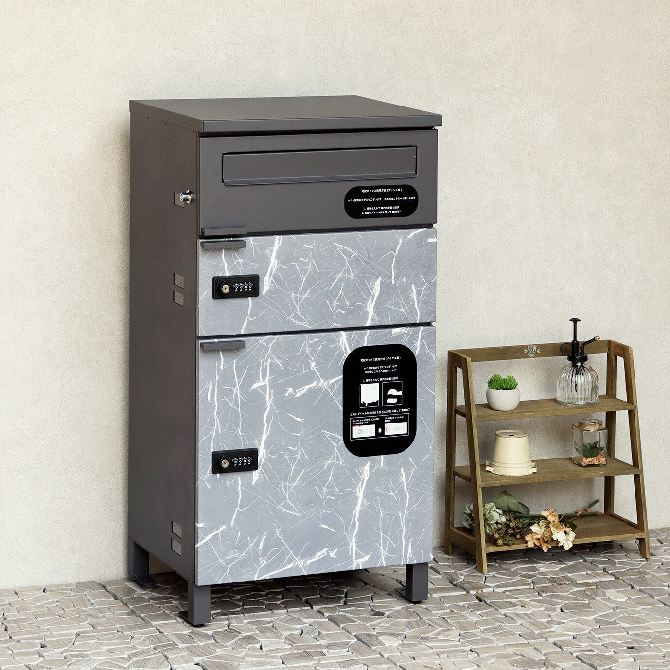 宅配ボックス付ポスト　Pietro-ピエトロ-　宅配2段タイプ