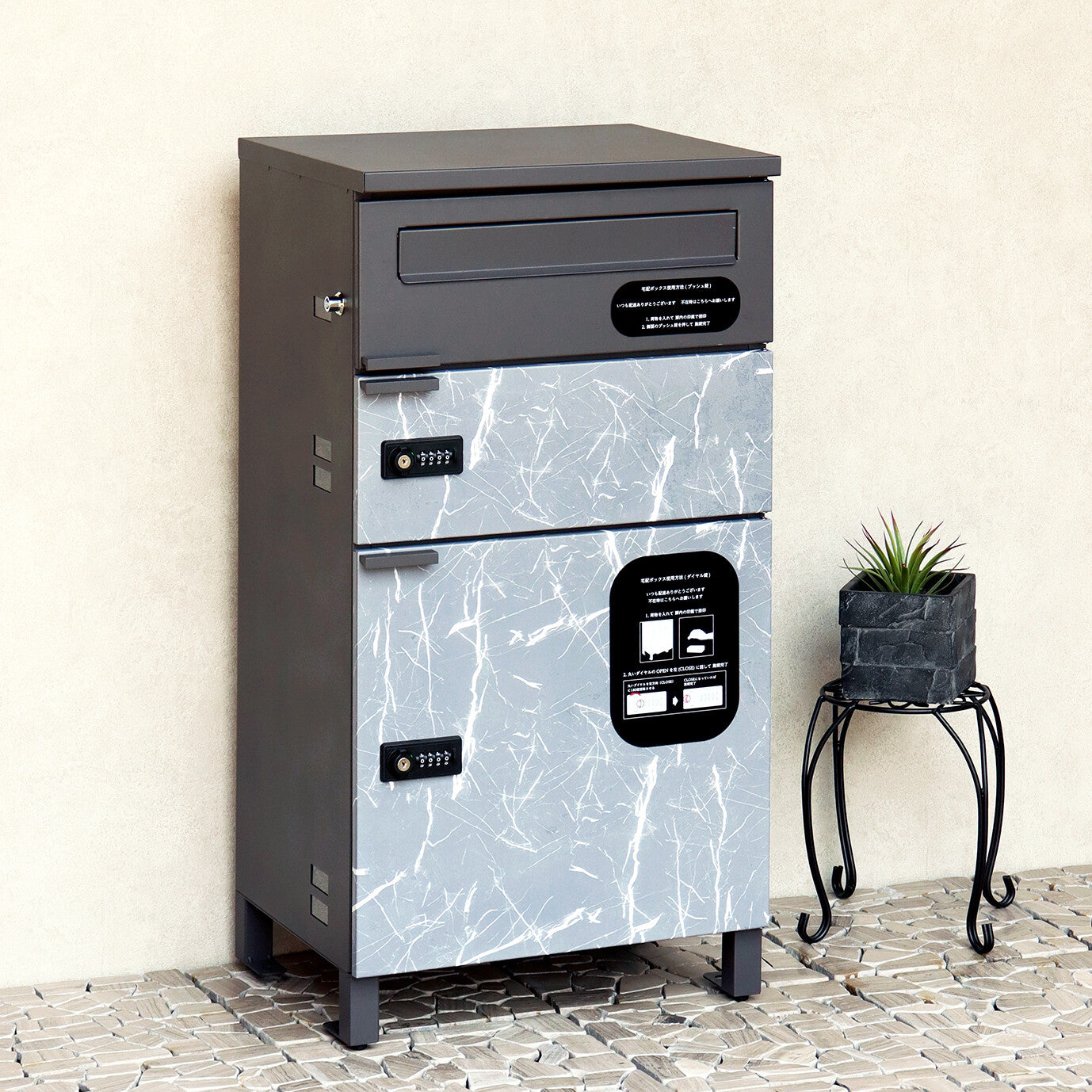 宅配ボックス付ポスト　Pietro-ピエトロ-　宅配2段タイプ