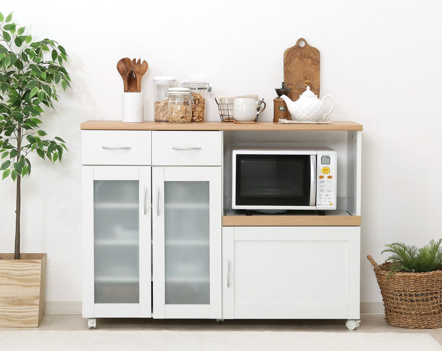 キッチンカウンター サージュ WH×NA 120幅　