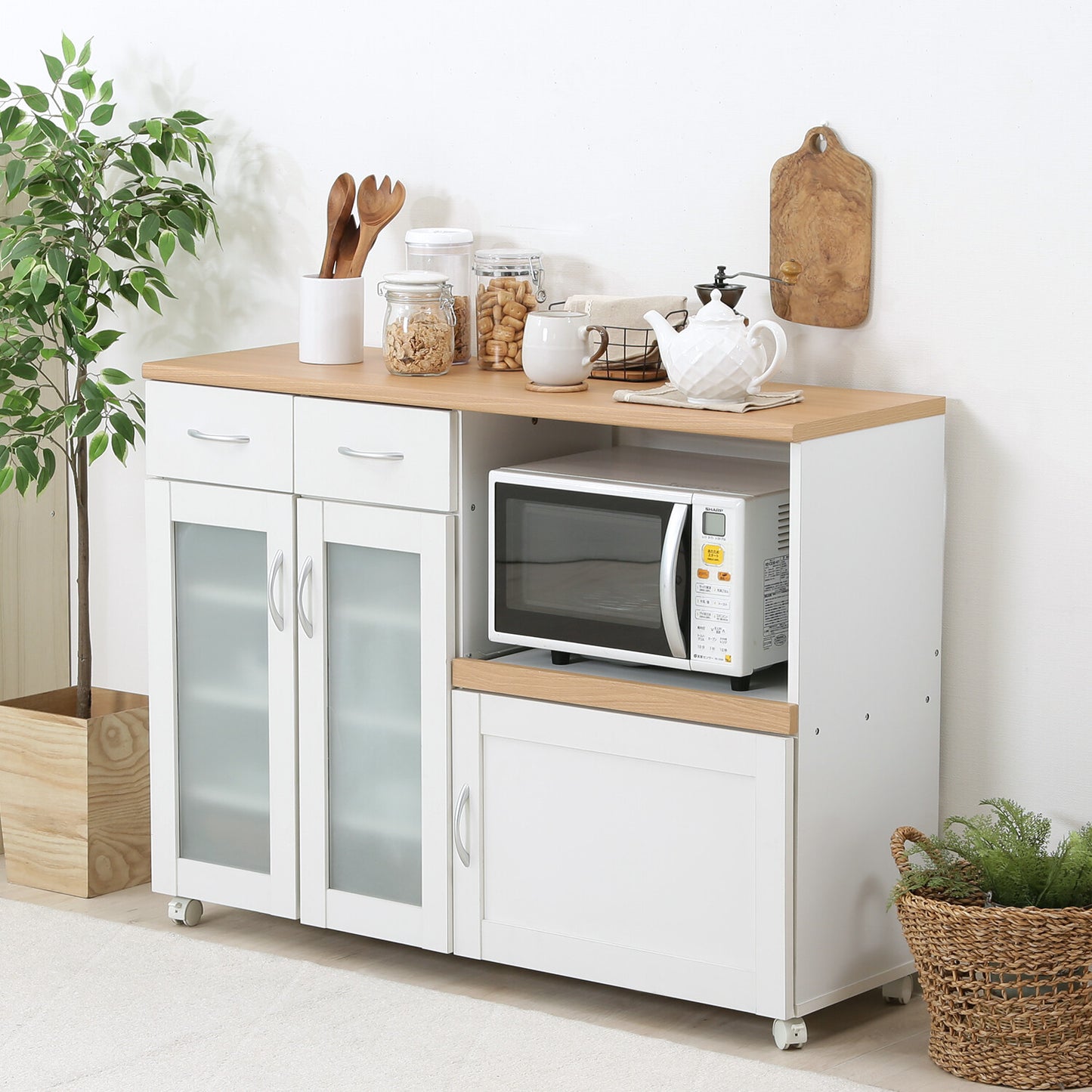 キッチンカウンター サージュ WH×NA 120幅　