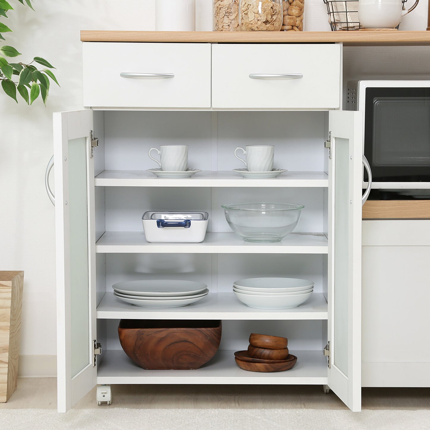 キッチンカウンター サージュ WH×NA 120幅　