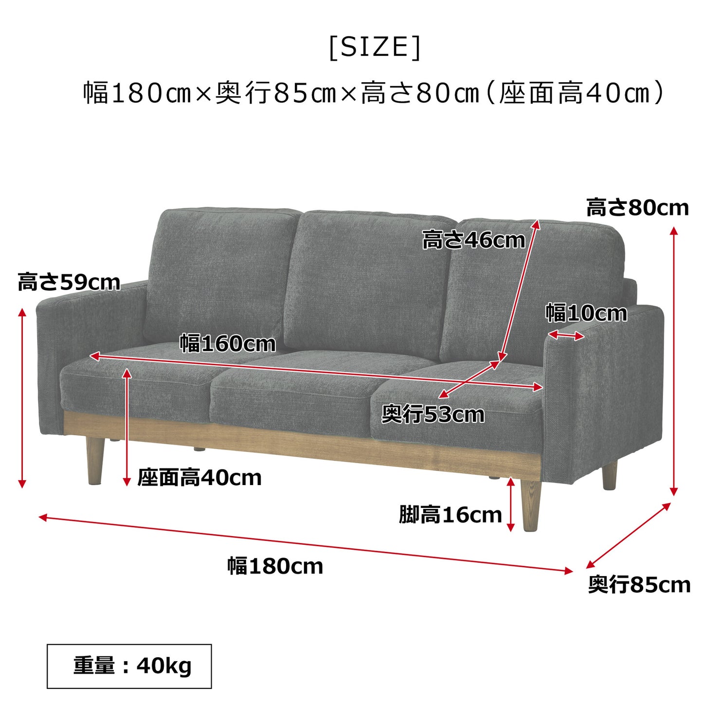 ソファ シュリンプ ファブリック [2サイズ・3カラー]