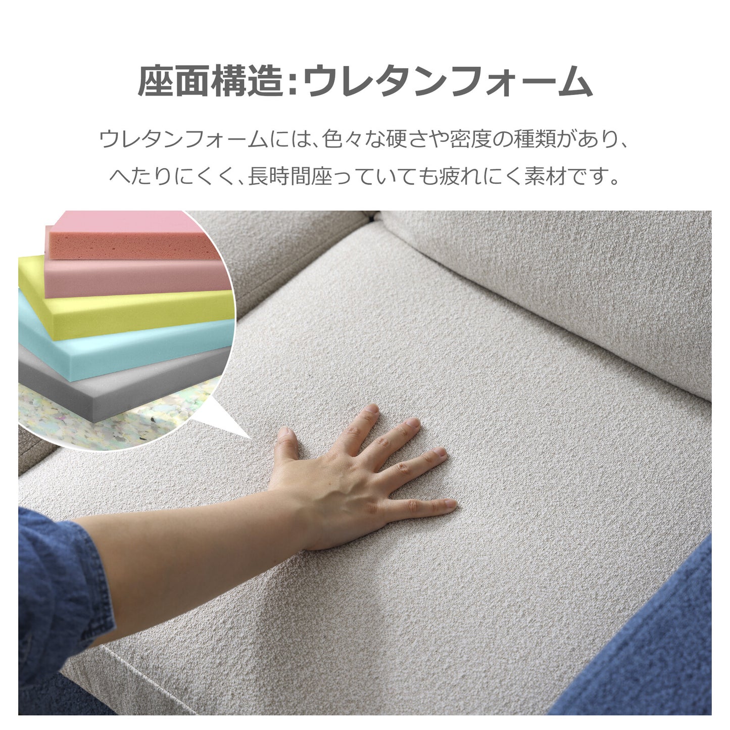 カウチソファ ブラント ファブリック [3カラー]