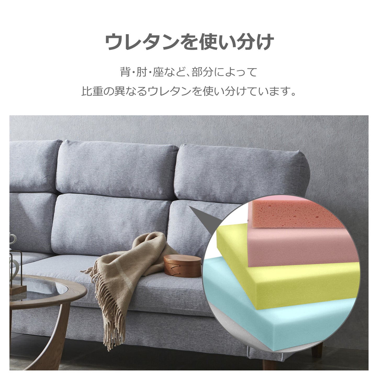 カウチソファ ルピアIV ファブリック 背・座カバーリング [4カラー]