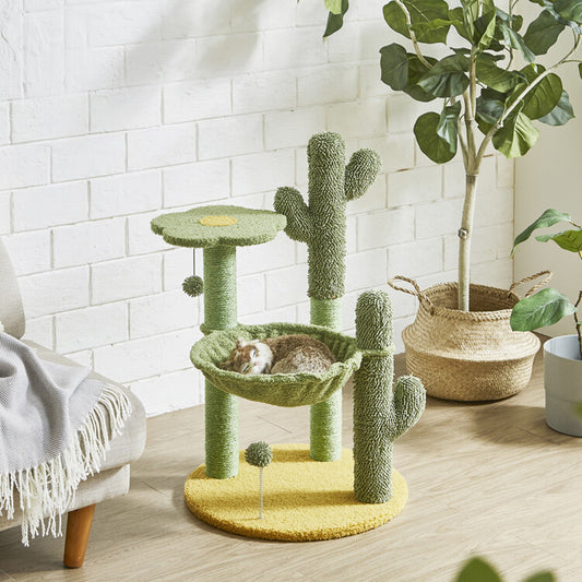 キャットタワー 猫 ねこ ペット おもちゃ さぼてん テディボア