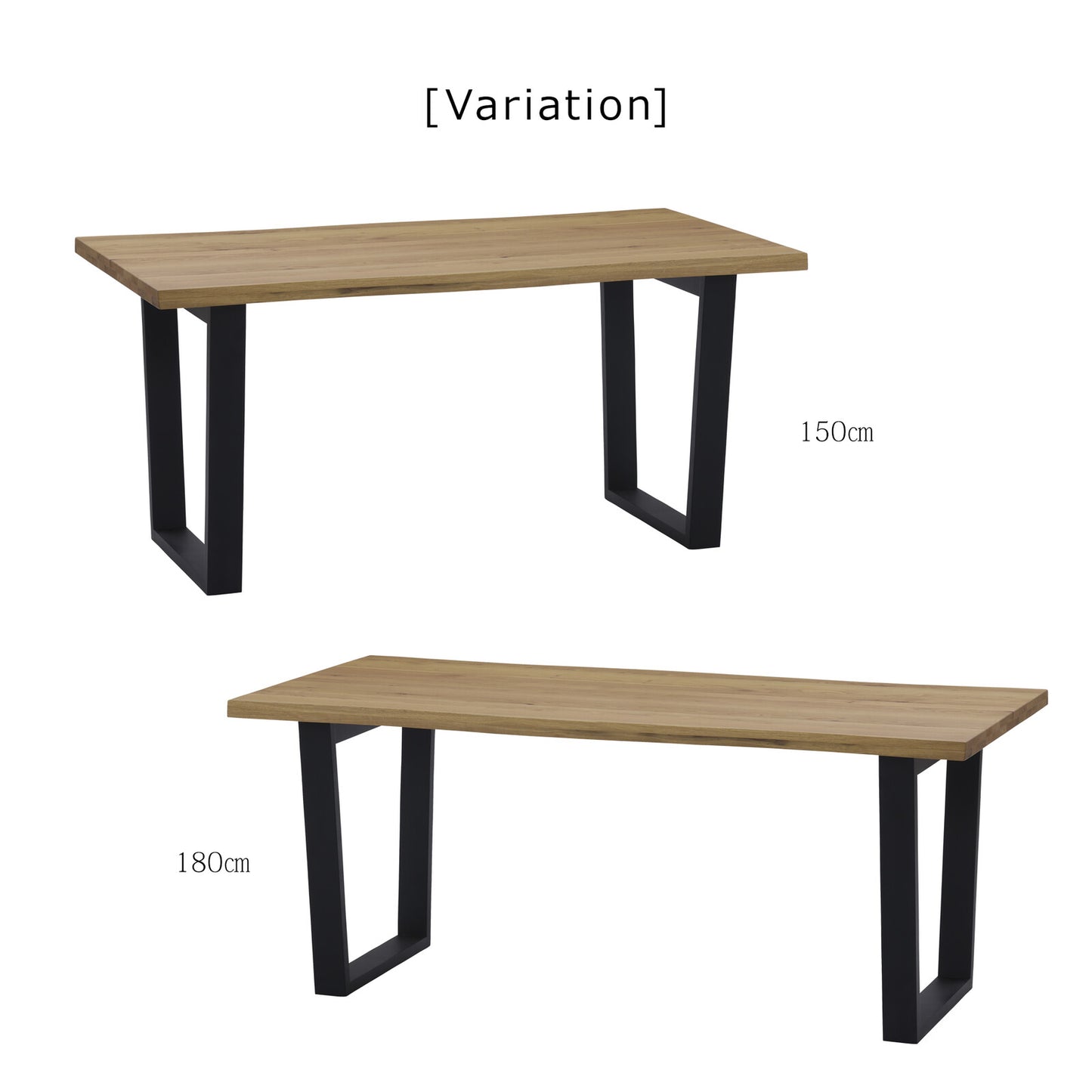 ダイニングテーブル ザック オーク無垢天板 ライブエッジ風カット