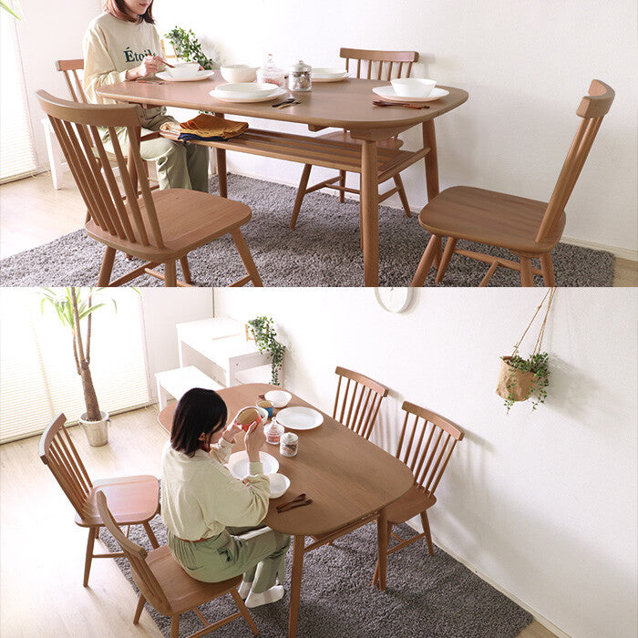 天然木のダイニング5点セット