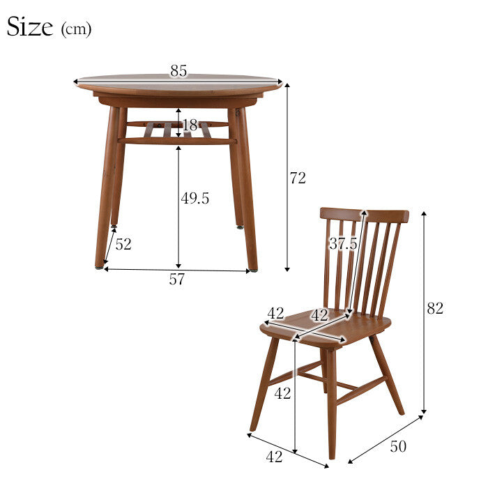 天然木のダイニング3点セット