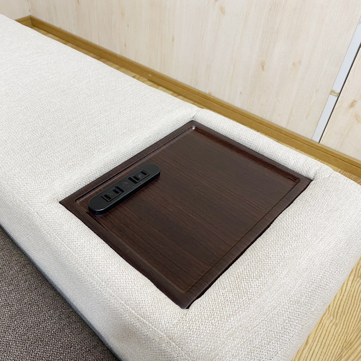 ソファー ソファーベッド 3人掛け テーブル コンセント付き クッション