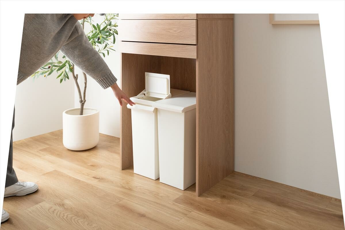 【幅58cm】Keuken ゴミ箱収納付きレンジ台