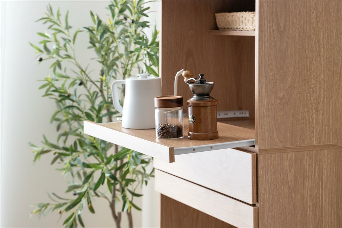 【幅58cm】Keuken ゴミ箱収納付きレンジ台